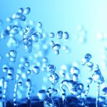 water droplets blue abstract background spring summer theme